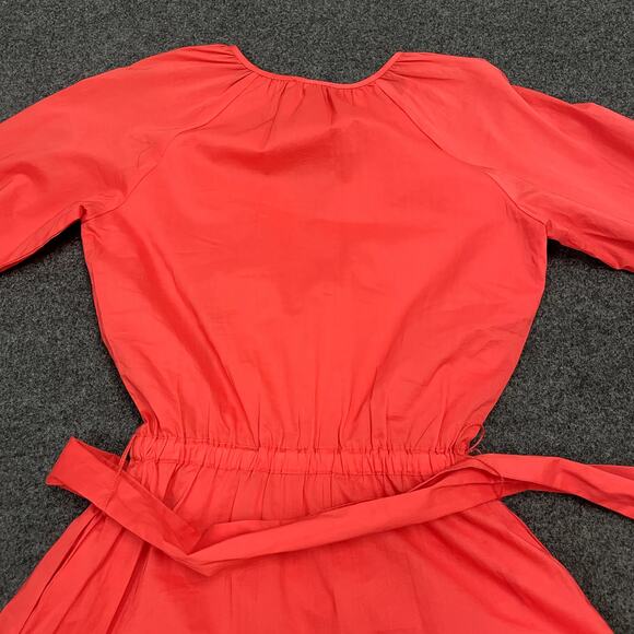 Evereve Juliana Coral Dress XS Cayenne Embroidered Lace Ruffle - Picture 11 of 16